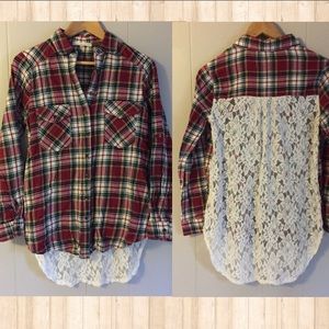 Plaid Lace Flannel 🛍️ Hint of Mint